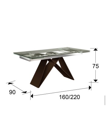 MIKA -MESA COMEDOR EXTENS- MARRON